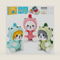 Fortuning's JDS Crochet Kit for Beginners, 3 PCS Dinosaur Cat Crochet Kits
