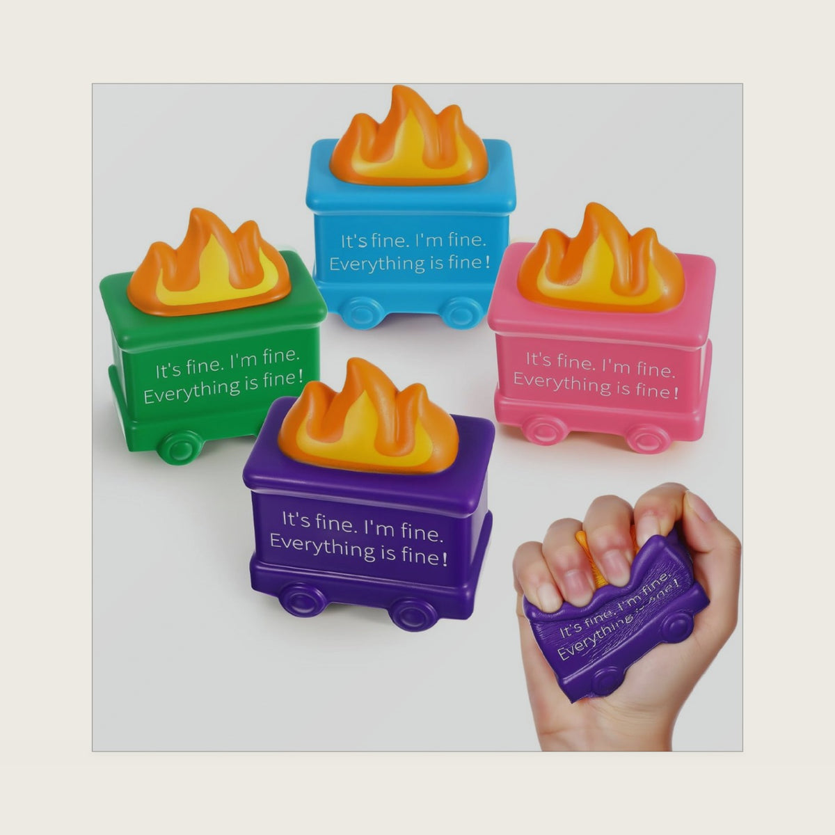 Shappy 4 Pcs Dumpster Sensory Toy for Adults, Classic Colors, Simple Style