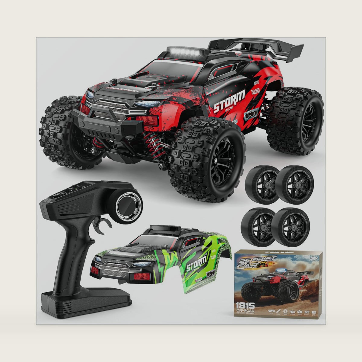 1:18 RC Cars, 2.4GHz 4WD High Speed 40 KM/H Remote Control car