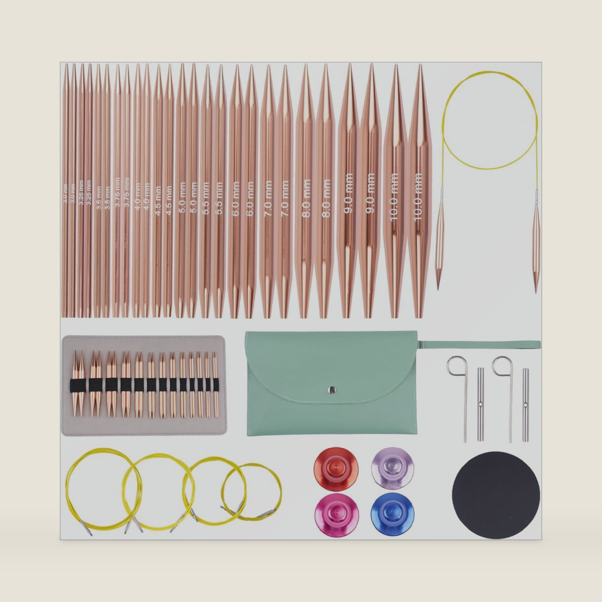 BsHooker Interchangeable Circular Knitting Needles Set with Case 13 Pairs