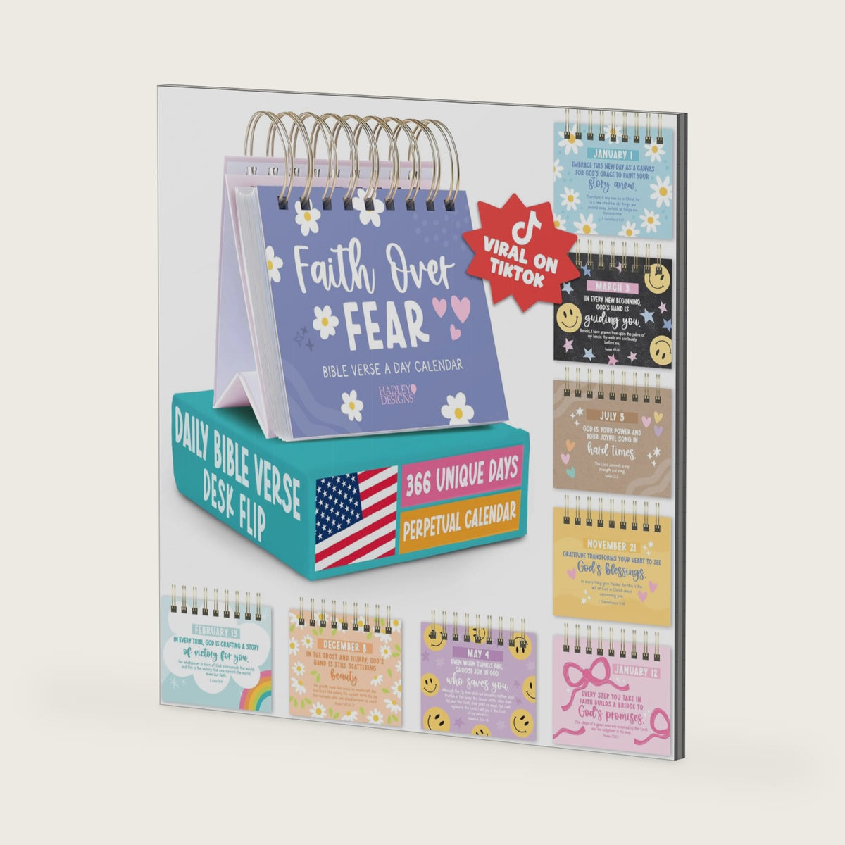 Daily Bible Verse Desk Flip Calendar 2027 - Daily Scripture Flip Calendar