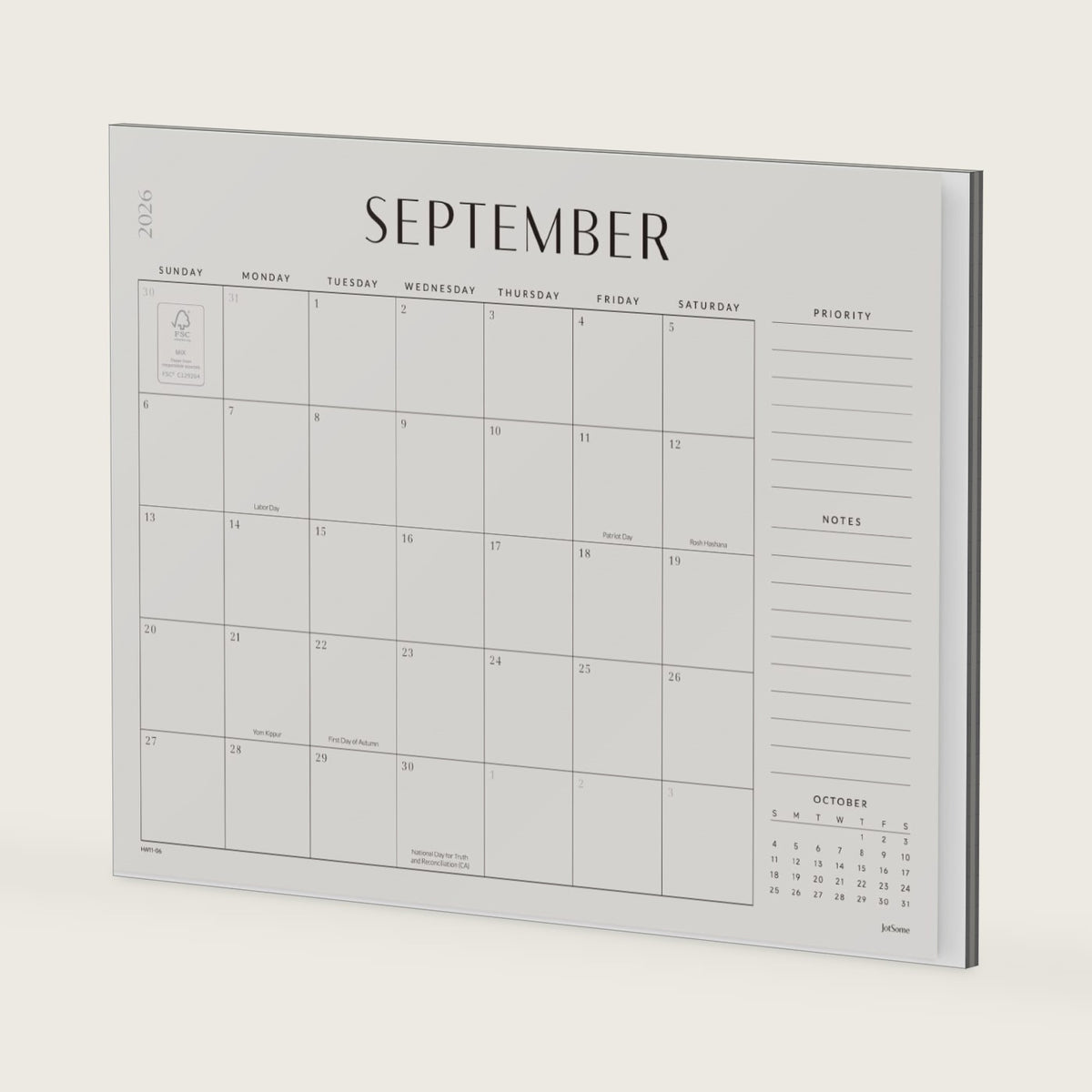 Jotsome Desk Calendar 2026-2027, Academic Monthly Calendar Large 22"x17"