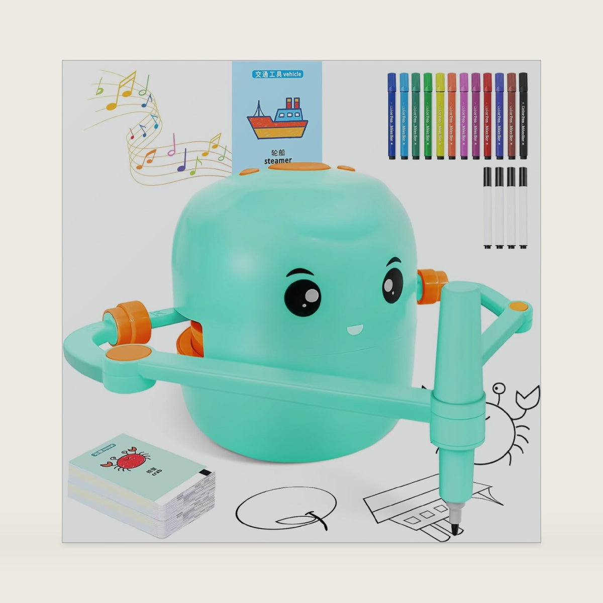 Drawing Robot for Kids, 150 Cards STEM Toy for Ages 3 4 5 6 7 8 Boys Girls