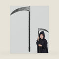 Grim Reaper Scythe Halloween Prop Death Costume Dress up Cosplay Accessories for Kids and Adults Silver