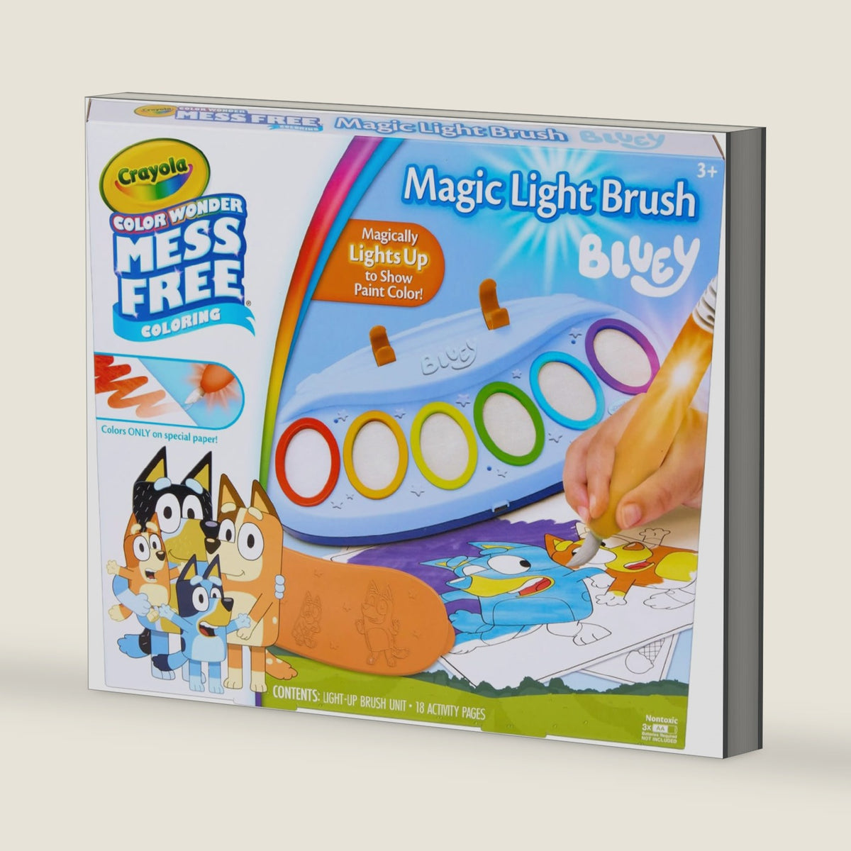 Crayola Bluey Color Wonder Magic Light Brush, Mess Free Painting Station for Kids, Gifts, Toddler Bluey Toys & Activities, Ages 3+