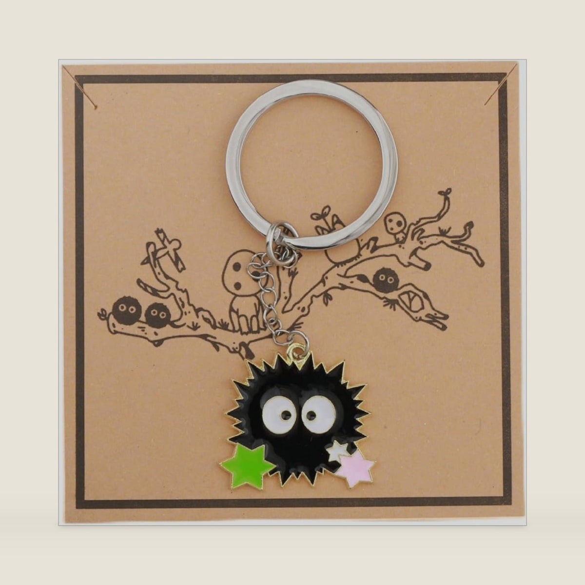 MAOFAED Cartoon Character Key ring for Car/Keys/Purse/Bag, Cute Cartoon Keychain for Fans Anime Lover Gift(sootky)