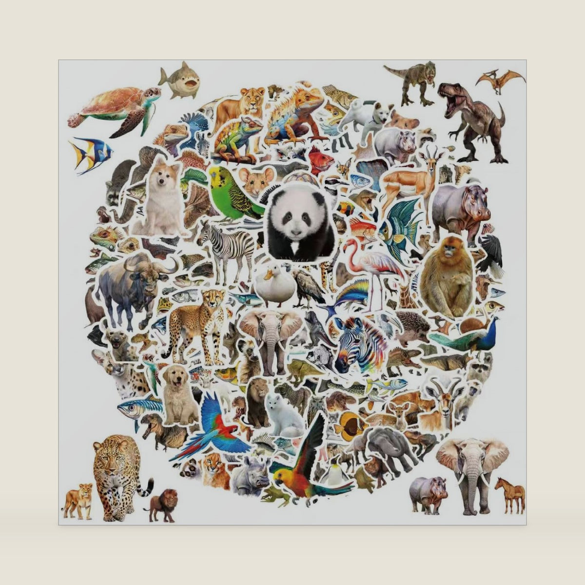 200 Pcs Cute Animal Stickers Bulk for Kids,Girls,Boys,Teens Adults.Waterproof Vinyl Kawaii Sticker Pack for Water Bottle Laptop, Phone.Teacher Reward Kids Stickers in Wild/Farm/Dinosaurs/Fish