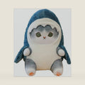9.8 inch Shark Cat Plush Toy Stuffed Animal Doll, Kawaii Shark Cat Plush Pillow Toy,Christmas Halloween Birthday Gifts for Kids (Gray)