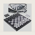 HONGTUO 2-in-1 Chess Set and Magnetic Checkers Set, 13-inch Chess Board