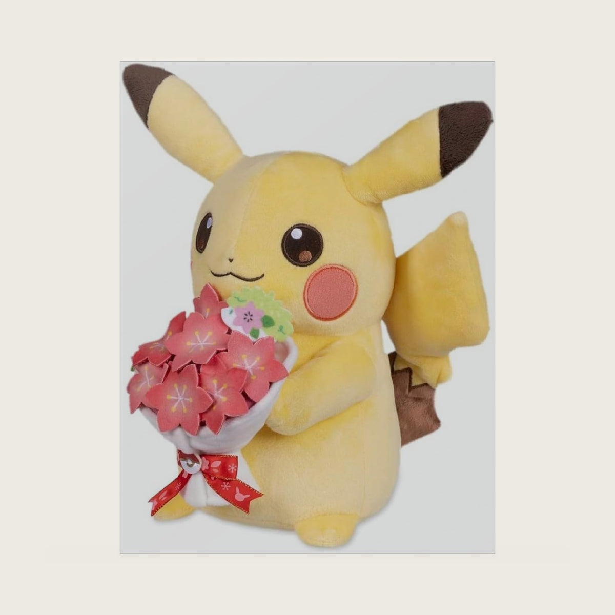 Center: Thoughtful Pikachu Plush