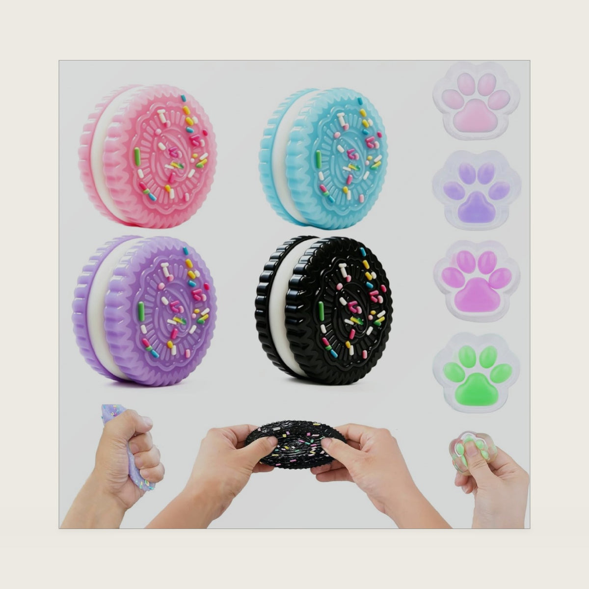 4PCS Tabba Squishes Toys,Cute Stress Relief Fidget Toys for Kids & Autisms