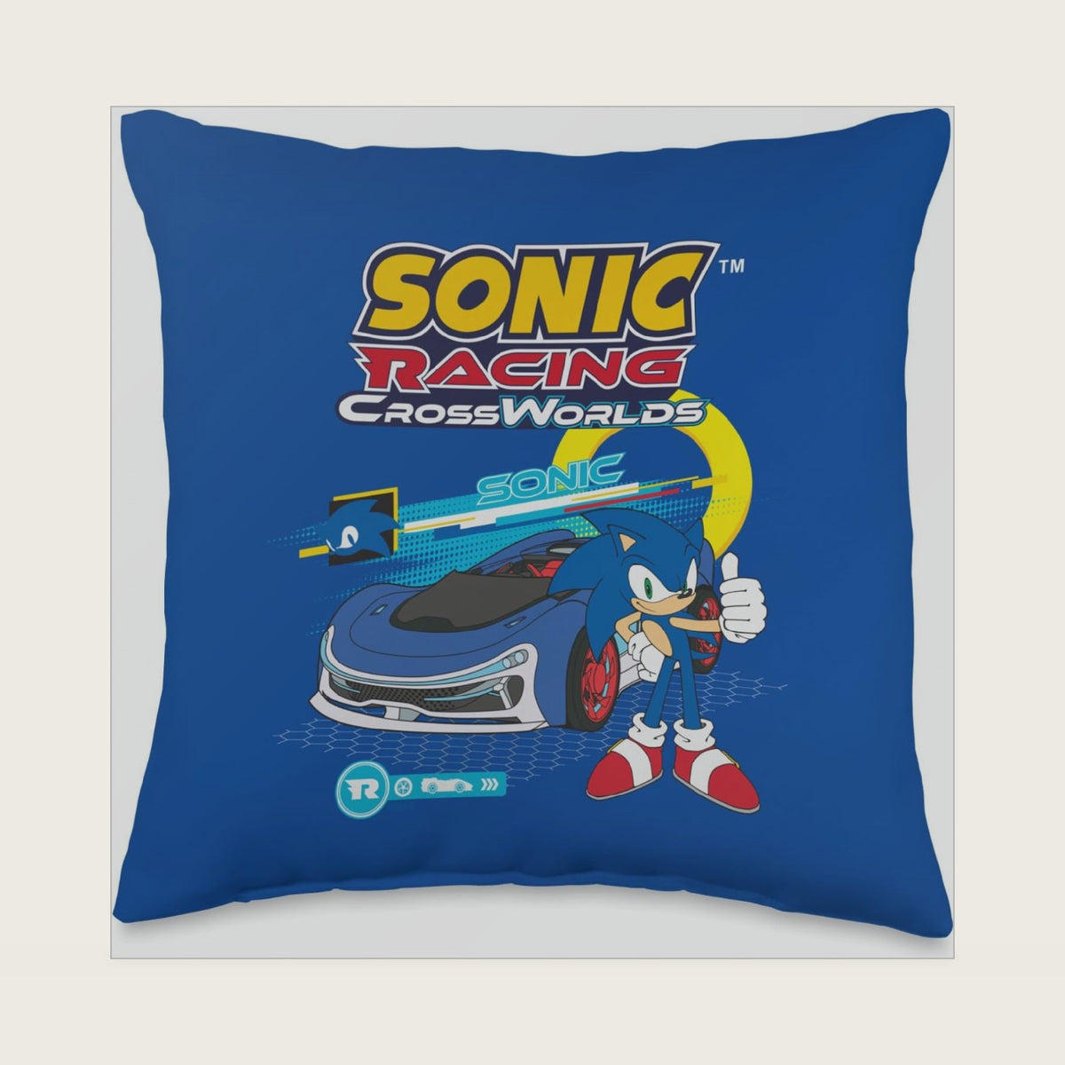 Sonic Racing CrossWorlds - Ready to Roll Sonic Throw Pillow