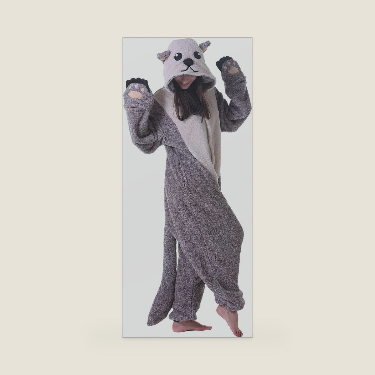 DarkCom Adult Sea Otter Onesie Women Men Pajamas Cosplay Halloween Costume