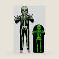 Skeleton Costume Kids Toddler Halloween Glow in The Dark Costume for Boys Girls Skeleton Costumes Outfit with Mask and Gloves