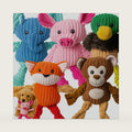 Jalousie Plush Toys Assortment Value Bundle Puppy Pet Mutt Squeak Toy for Medium Large Dogs (5 Pack Knotted)