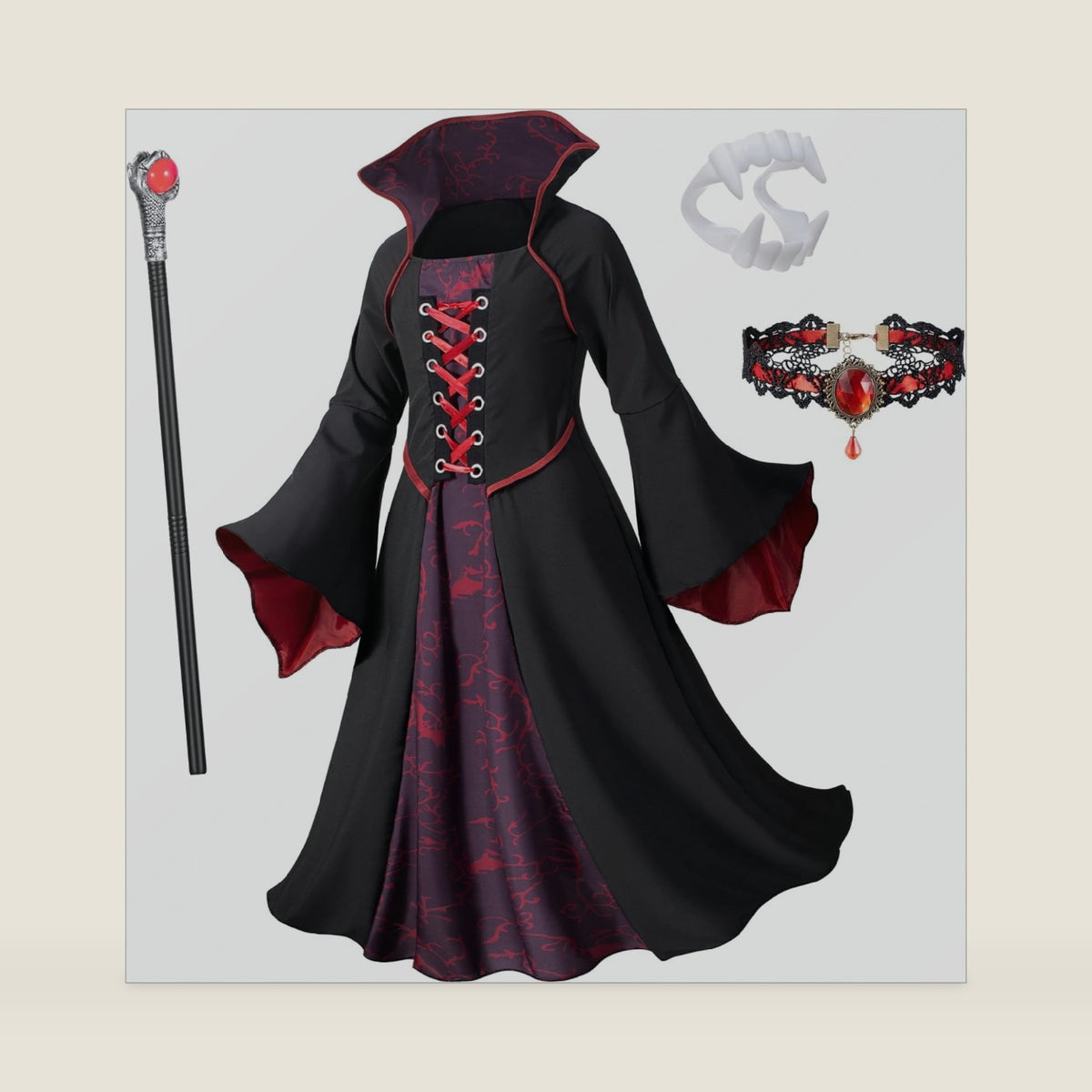 Vampire Costume for Girls 3-12 Years