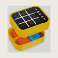 Rechargeable Tic Tac Toe Game Box with 5 Fun Brain Memory Games, Electronic Touchscreen Handheld Game, Portable Digital Puzzle Board Travel Toy, Gifts Choice for Kids and Adults(Yellow)