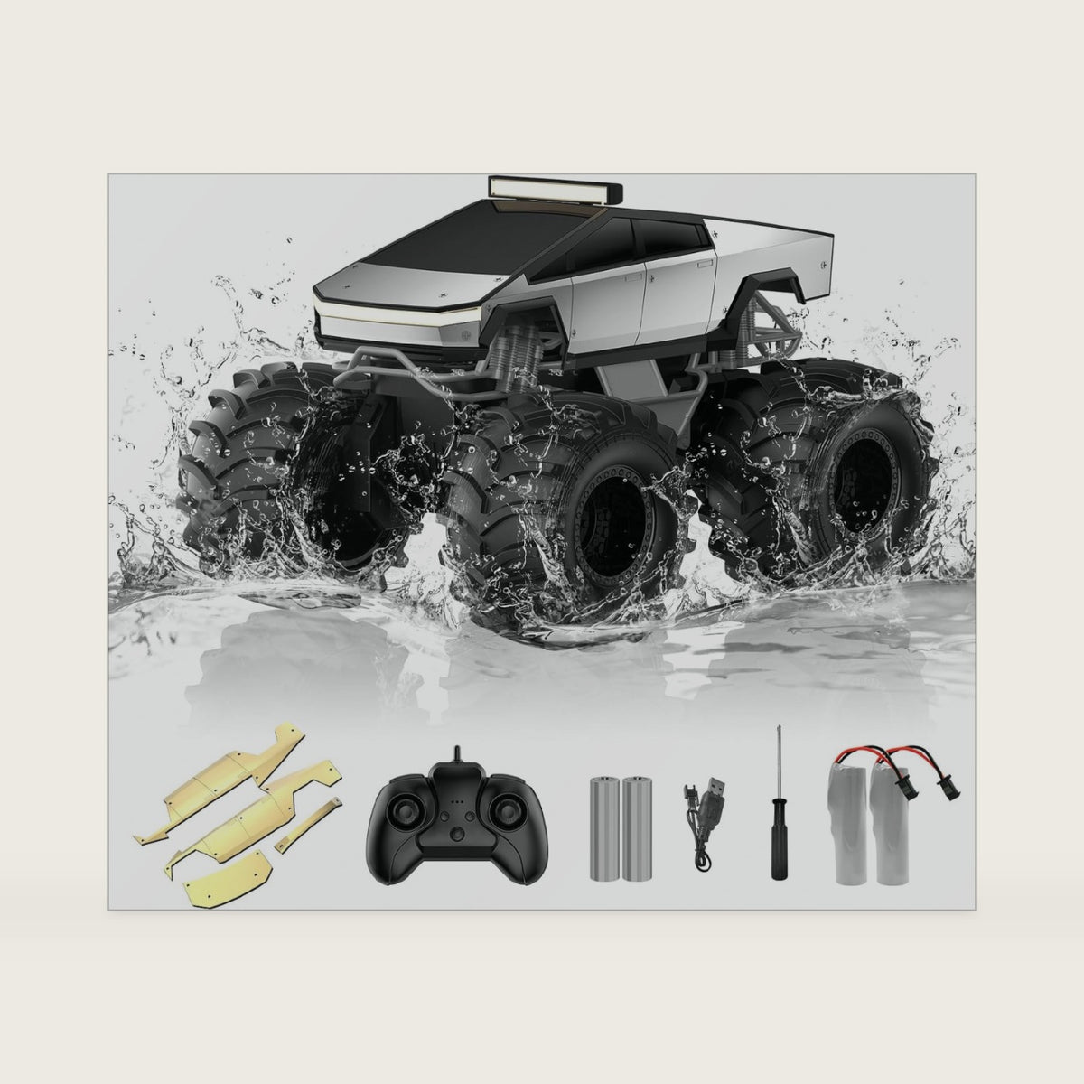 Amphibious Remote Control Car, 1:18 Monster Truck Toys for Boys RC Cars