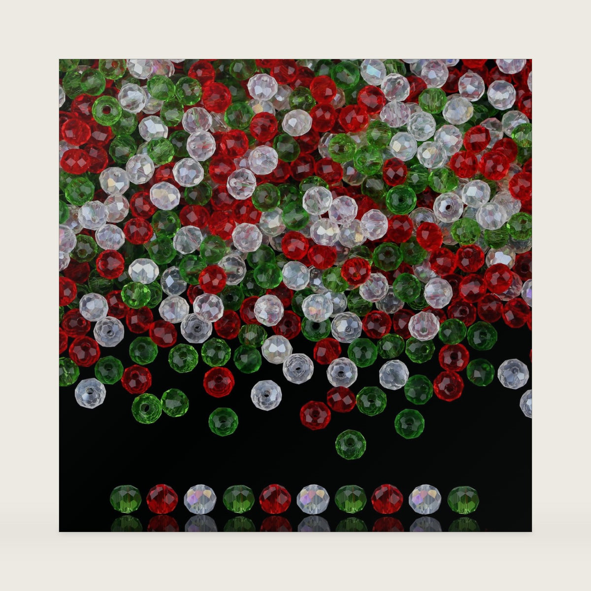 ZHIYUXI 400pcs Christmas Beads for Jewelry Making 6mm Christmas Glass Beads