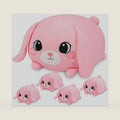 Pink Bunny Plush, Rabbit Mommy Stuffed Animal Set with 4 Baby Bunnies, Soft Stuffed Toy Pillow, Cute Birthday for Kids Boys Girls