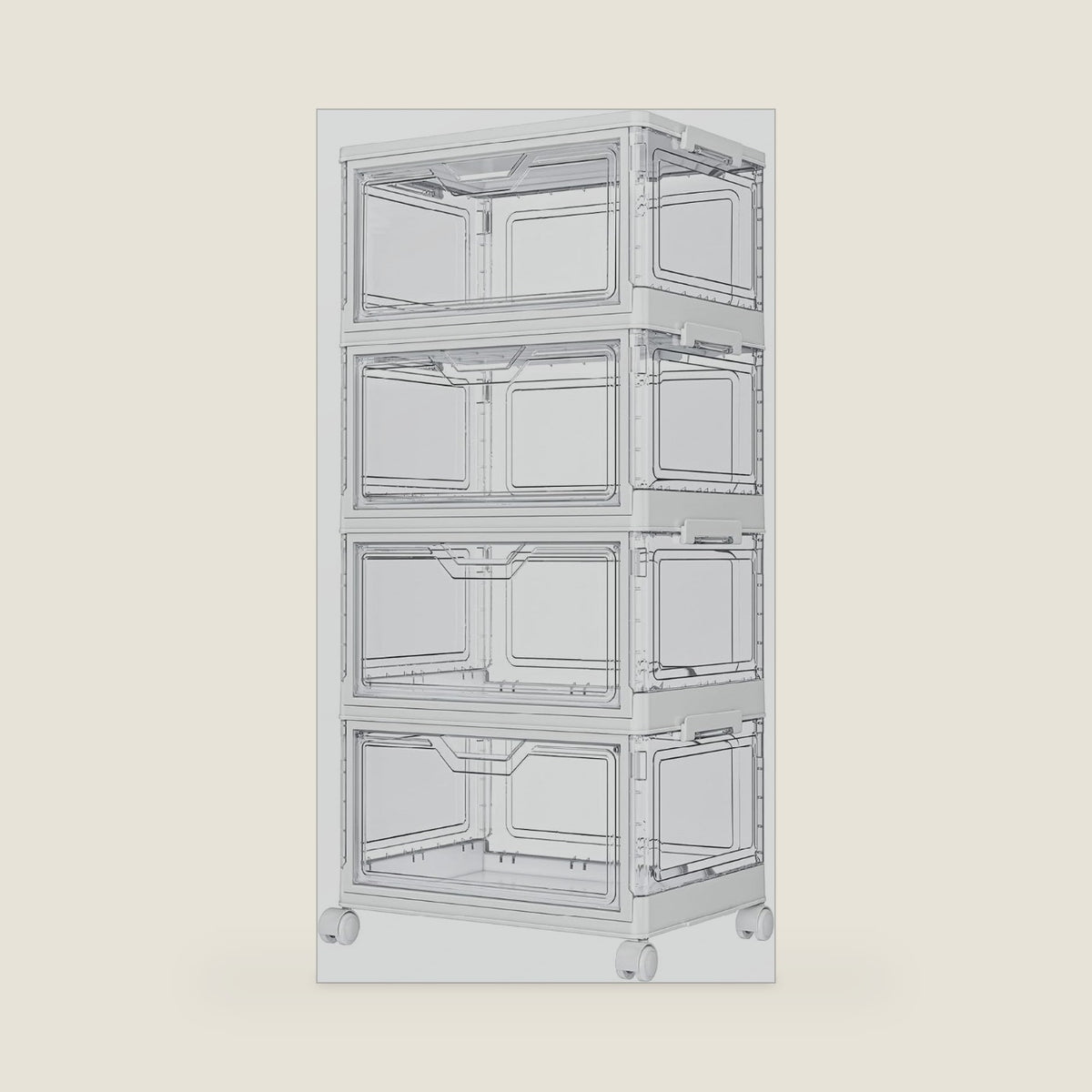 Kmiectse Clear Storage Bins with Lids - 4 Tier 23qt Plastic Stackable Bins