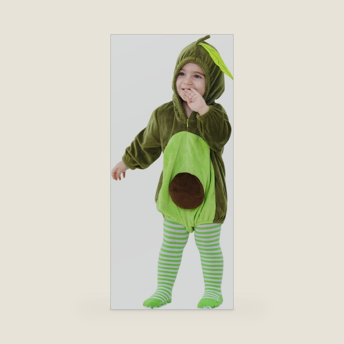Ayalinggo Baby Avocado Costume Newborn Infant Halloween Outfit Long Sleeve Hooded Romper Jumpsuit Toddler Fall Winter Clothes