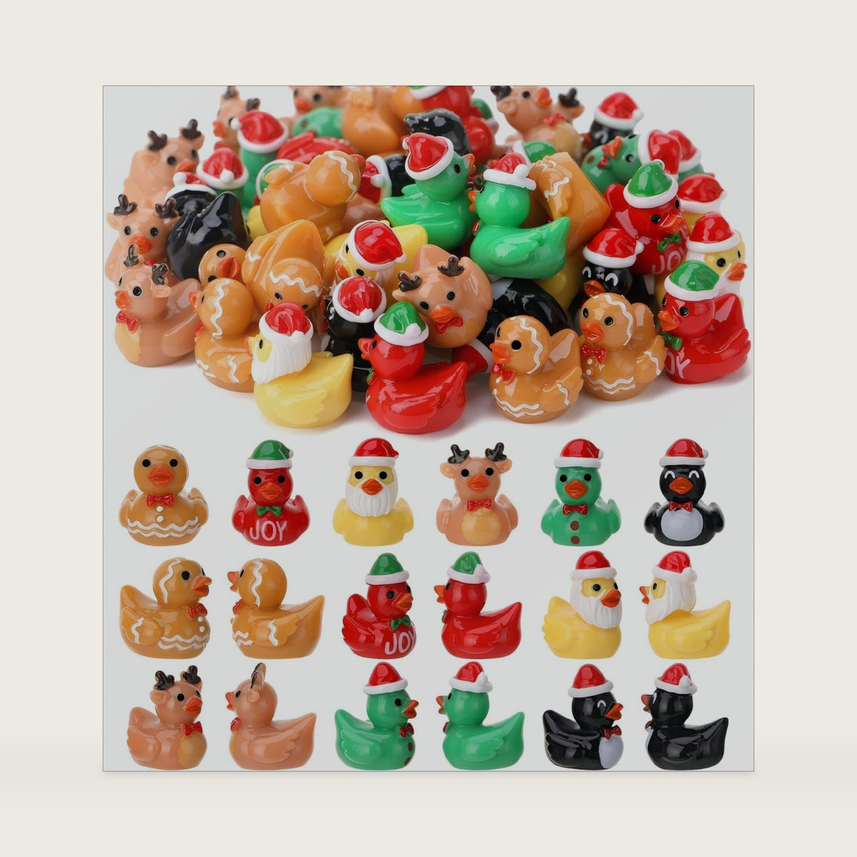 30Pcs Christmas Mini Resin Ducks, Christmas Dress-up Duck