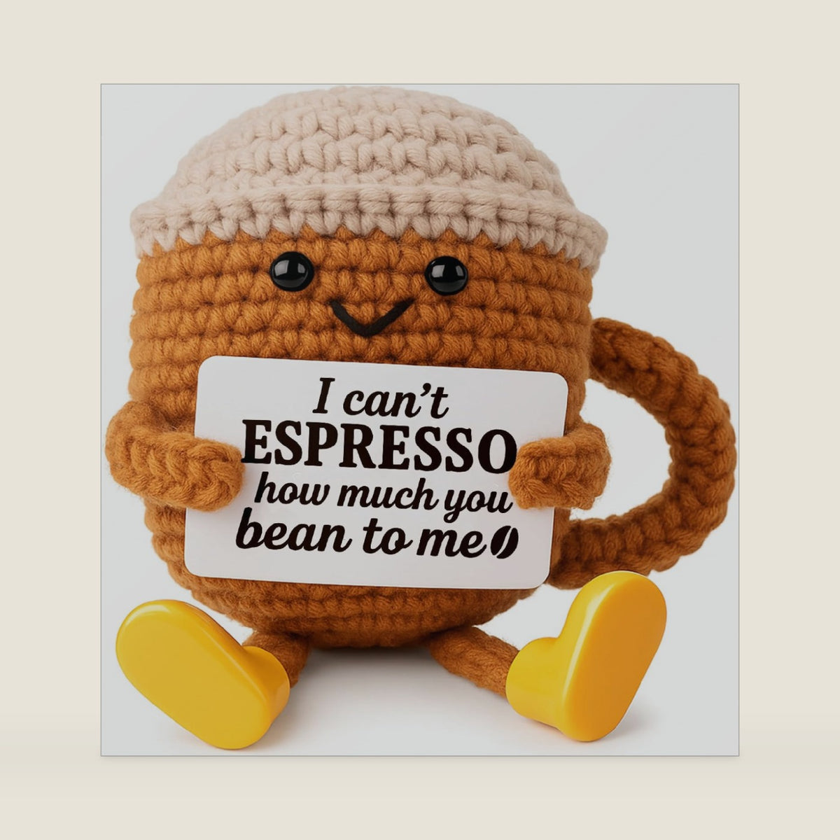 Birthday Gift for Her Him Women Men Girlfriend Boyfriend, Positive Crochet Espresso Cup, Cute Small Coffee Lover Gift for Best Friend Couple Wife Husband Mom