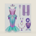 Spooktacular Creations Halloween Little Mermaid Costume with Mermaid Tail for Princess Girls 4-6 for Cosplay, Birthday Outfit