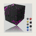 Infinity Cube Fidget Toy, Aluminum Alloy, Pocket Size, Black Red