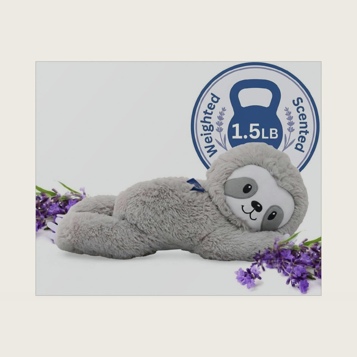 Lilly's Love Heatable & Coolable Lavender Scented Weighted Stuffed Animal - Microwavable Heatable Pad for Kids & Adults - Machine Washable Plushie - Calming Stuffed Animal - Sloth