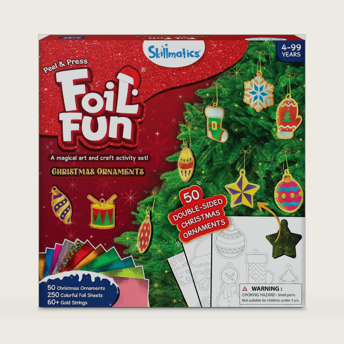 Skillmatics Foil Fun Christmas Ornaments, Foil Art, Gifts for Boys & Girls