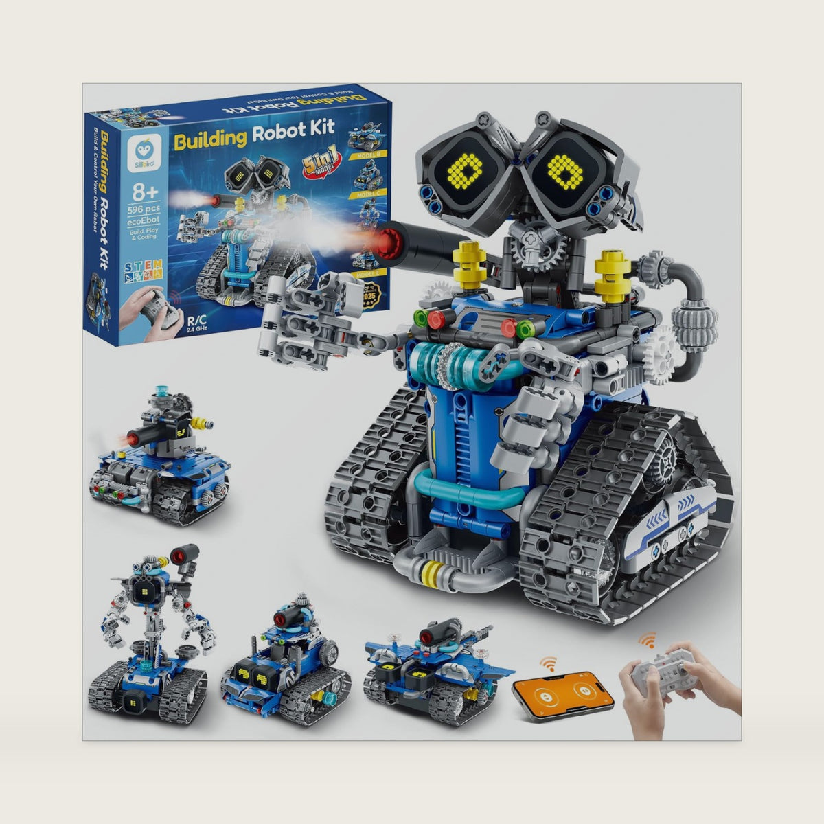 Sillbird STEM Robot Building Kit with Remote Control Gifts for Boys 8-14