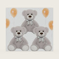 3 Pcs Grey Teddy Bear Stuffed Animal Bulk 13.5“ Gray Bear Plush