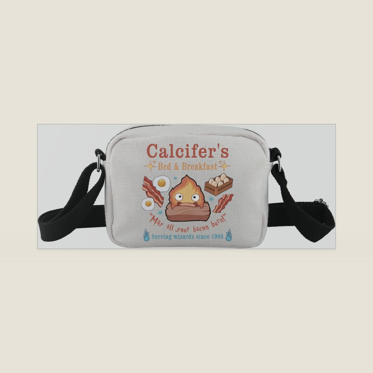Calcifer's Bed & Breakfast Crossbody Bag Anime Lover Gift for Women Mother Best Friend