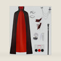 Vampire Costume Cape with Accessories for Men Women Halloween Cosplay Robe