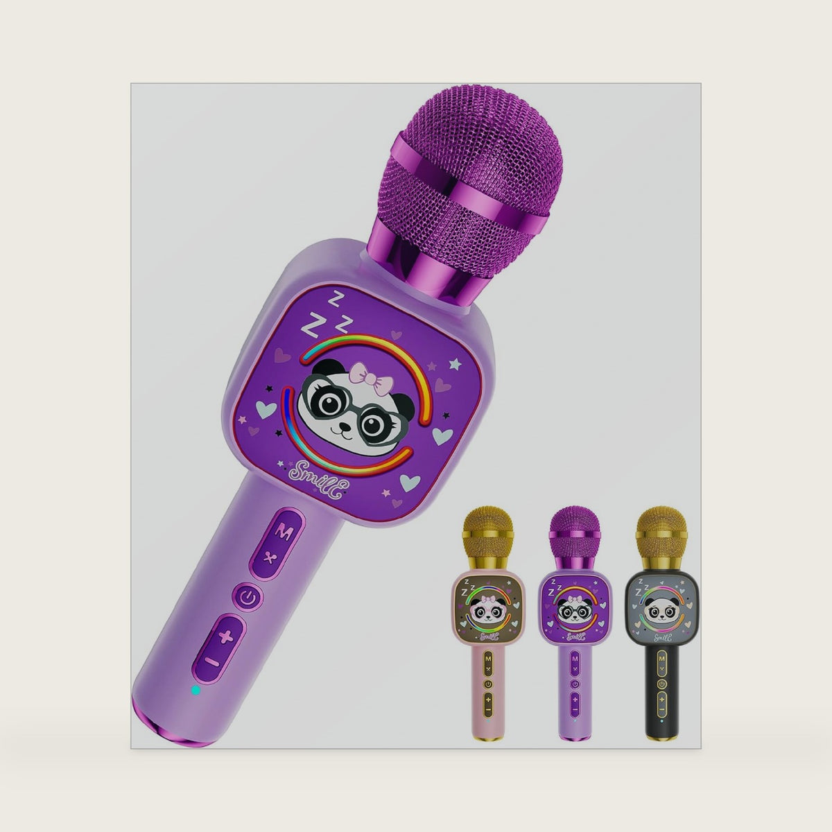 Kids Karaoke Microphone Mini, Bluetooth Voice Changer Toy Ages 3-12, purple