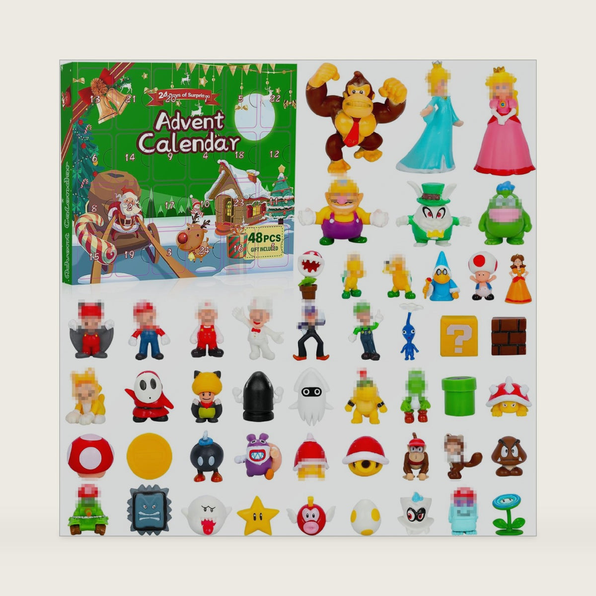 Advent Calendar 2026-48Pcs Christmas Countdown Action Figures Toys, Countdown Calendar Gift Safe Material Holiday Ornaments Gift Set for Kids, Collectors, Xmas Party Decorations