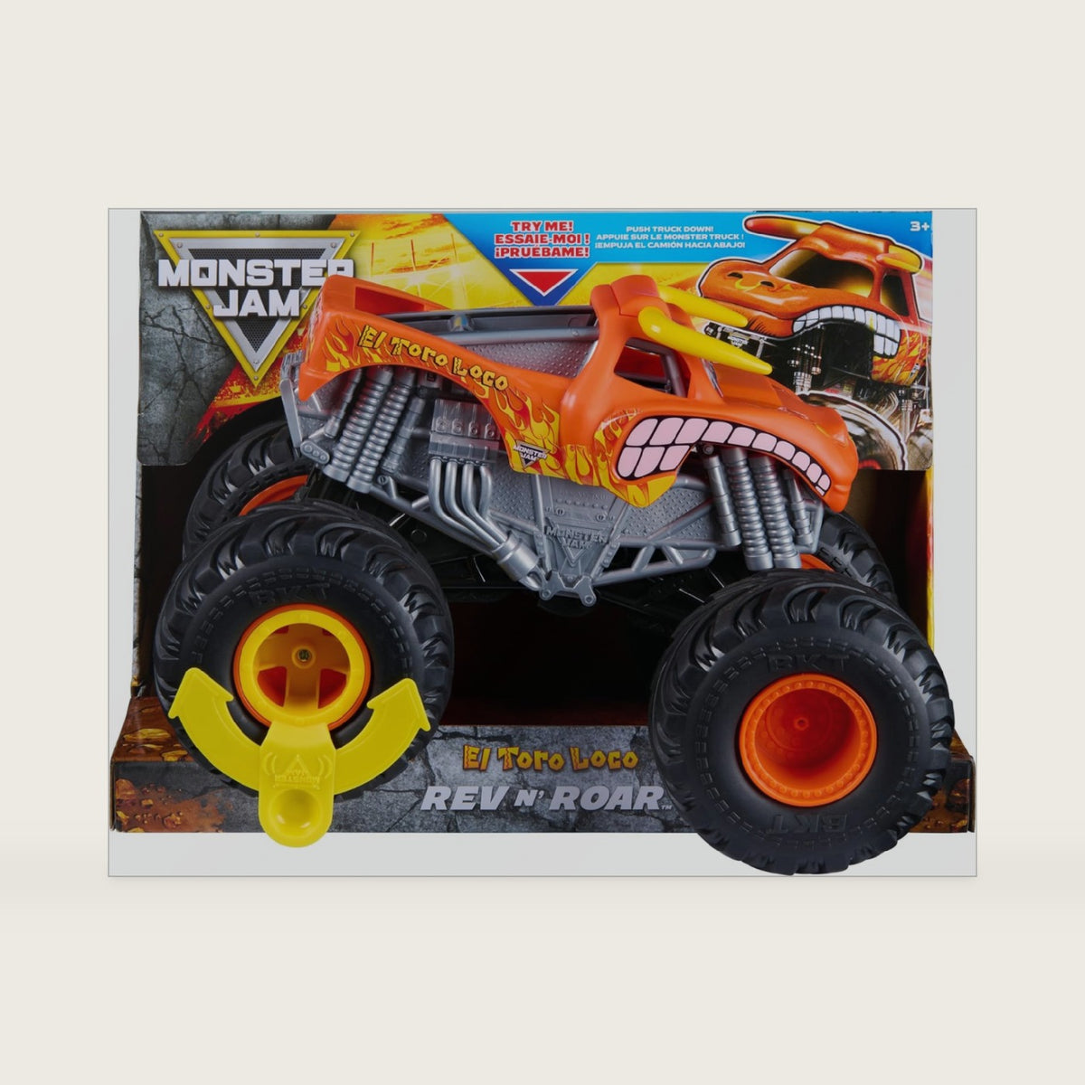 Monster Jam El Toro Loco Rev 'N Roar Monster Truck, 1:18 Scale