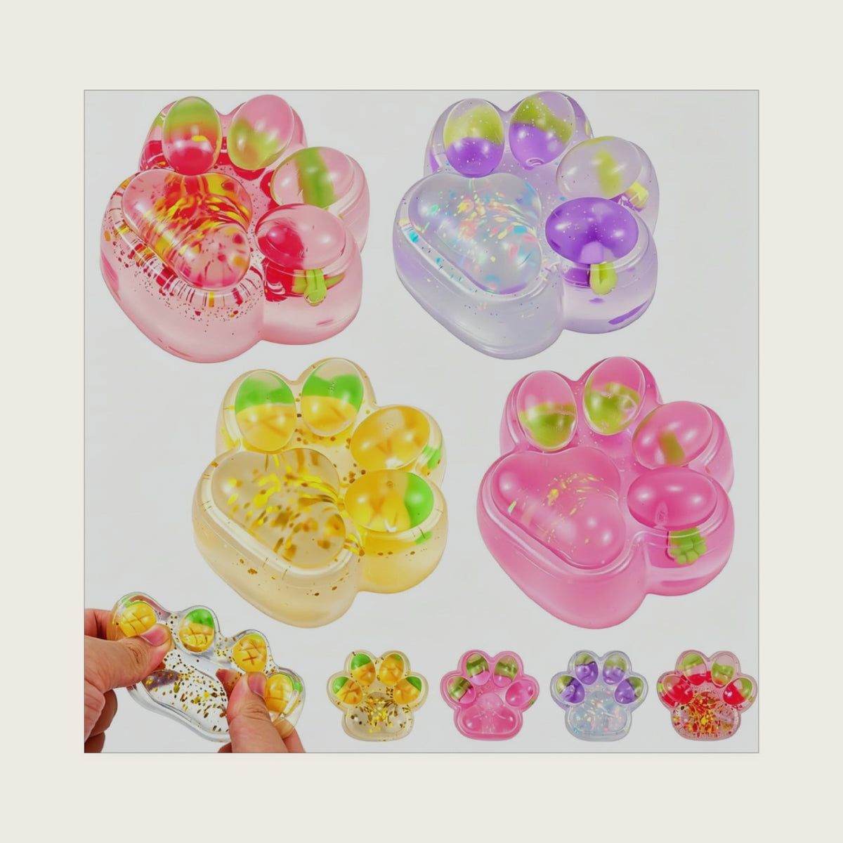 4 PCS Cat Paw Squishies Fidget Toys, Big Squishies Cat Paw, Stress Relief