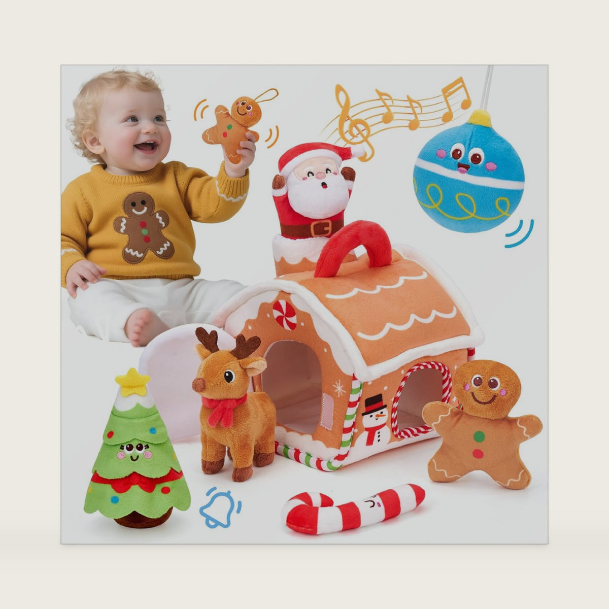hahaland Baby Toy for 6–12 Months – Musical & Sensory Plush Toy Set