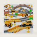 Construction Race Car Track Set for Kids - Flexible Engineering Toys with 2 Electric Cars, Birthday Gift for 3 4 5 6 7 Year Old Boys, DIY Road Games Playset with 220+ PCS