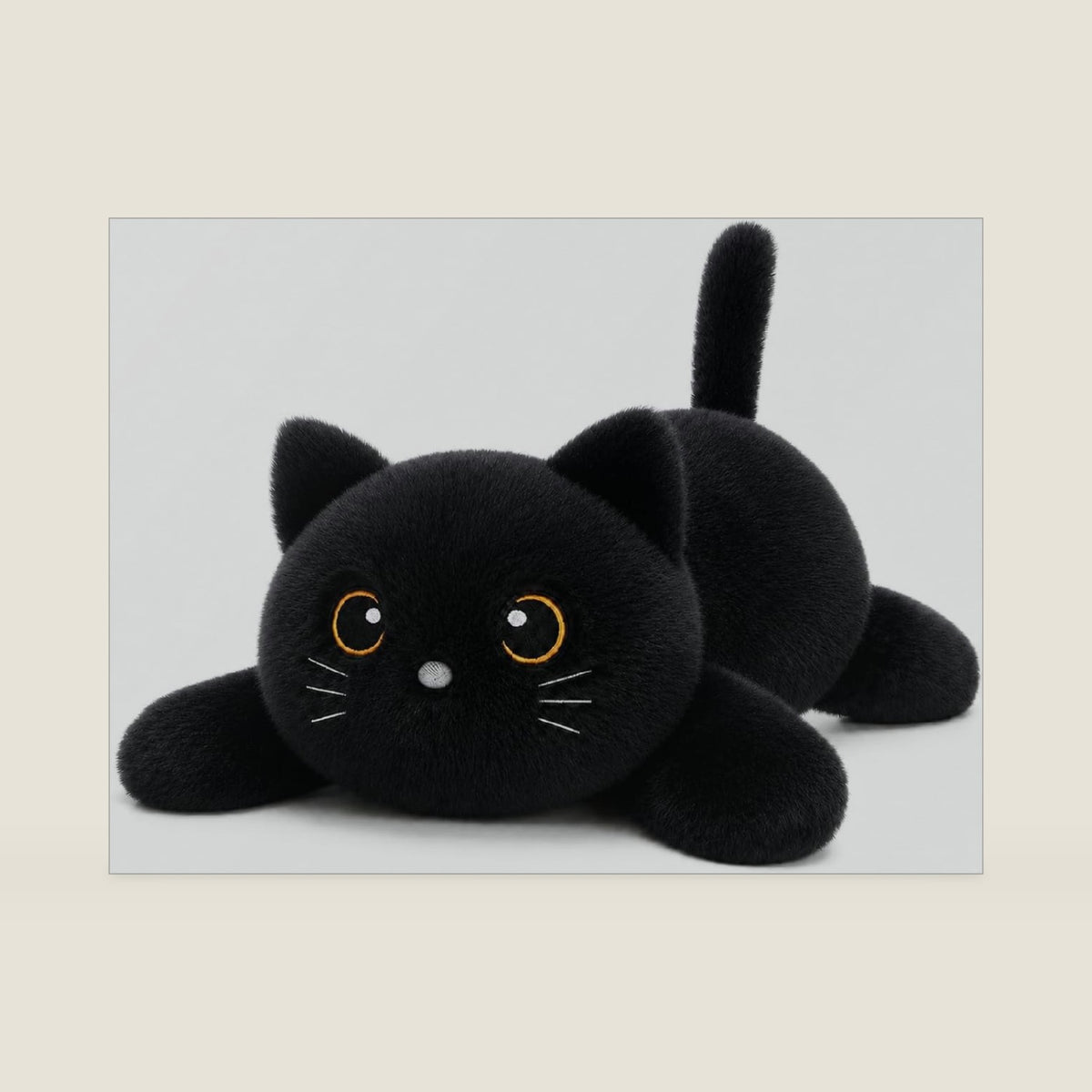 SQEQE Weighted Stuffed Animals Black Cat, Weighted Black Cat Plush, Plushies for Cozy Comfort, Soft Black Cat Pillow Toy for Kids Adults, Christmas & Valentines Gift 9.8 Inch, 0.8 Lb