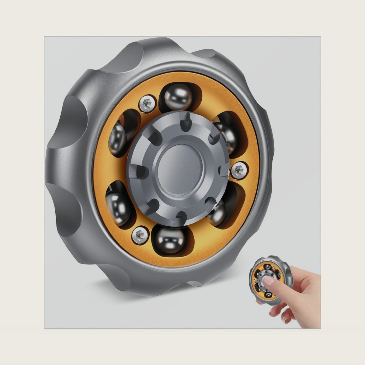 Metal Precision Fidget Spinner - Anxiety Rotator & Restless Fidget Toy, Stress-Relief Tool for Adults & Kids A （Grey）