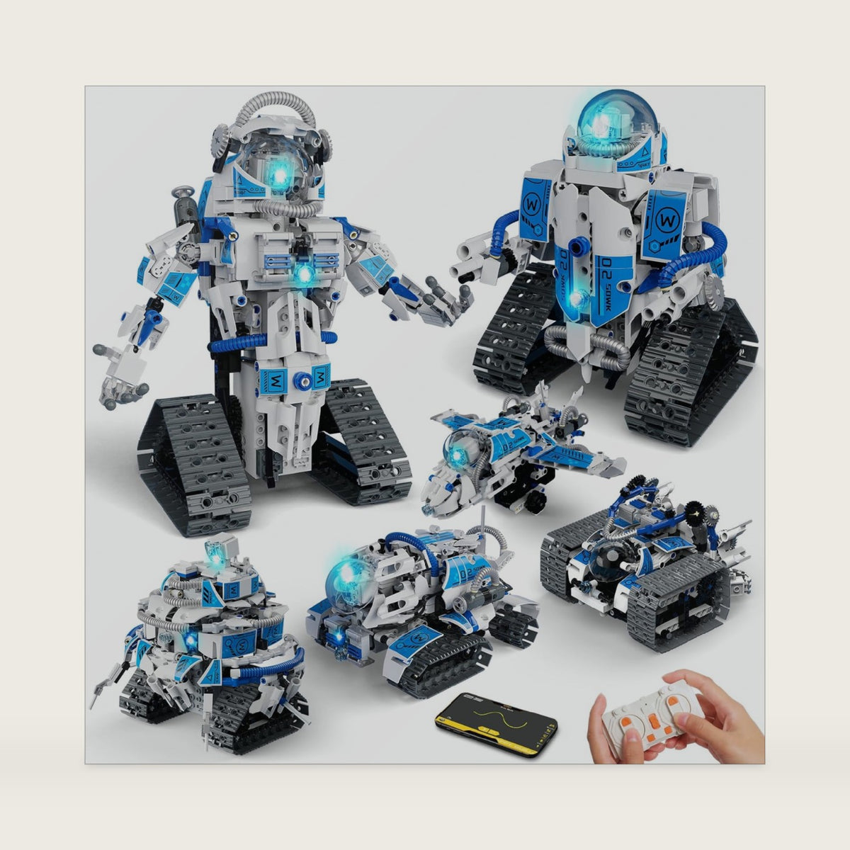 6 in 1 STEM Robot Building Kit, 780 PCS APP & Remote Control Space Robot Toys for Kids Age 8-14+, Engineering Technic Coding Robotic Kit, Educational Science Set Birthday Gift for Boys Girls