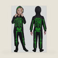 Kids Halloween Skeleton Costume Hooded Jumpsuit, 3-12 Years