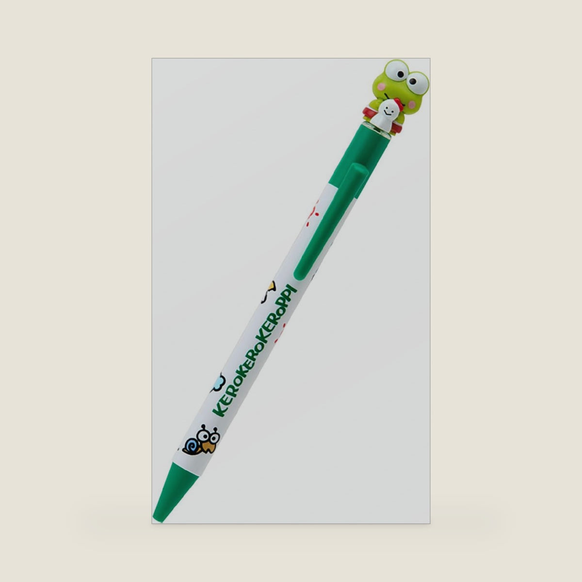 927015 Ballpoint Pen with Mascot, Kerokeroppi, ABS Resin, Ink Color: Black