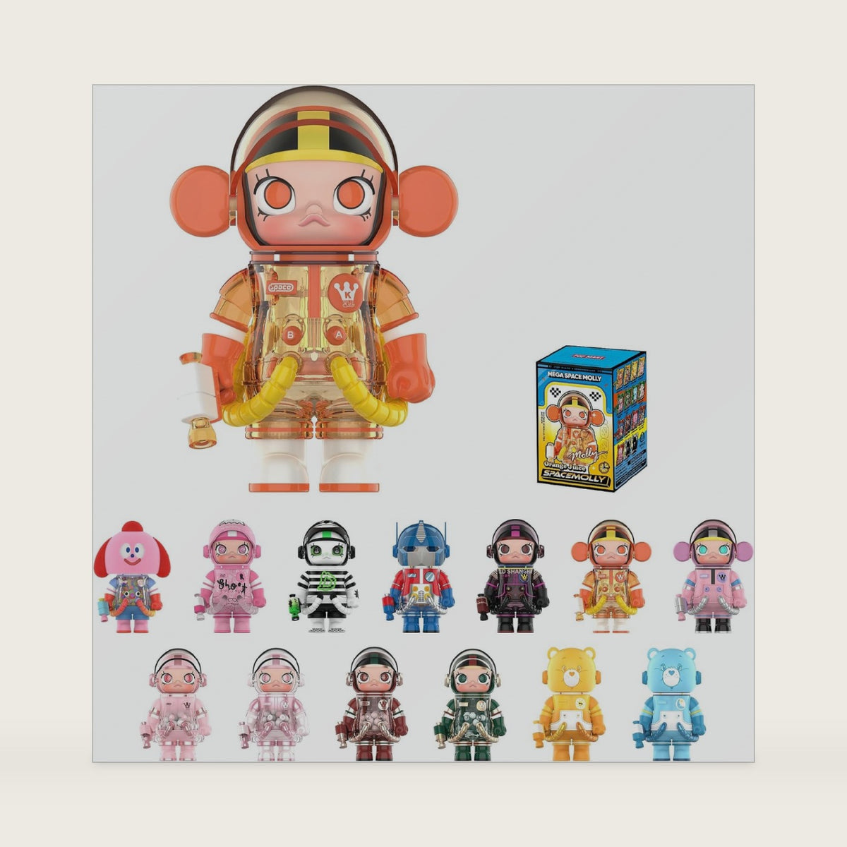 POP MART MEGA Space Molly 100% Series4 Blind Box Figures, Random Design Action Figures Collectible Toys Home Decorations, Holiday Birthday Gifts for Girls and Boys, Single Box