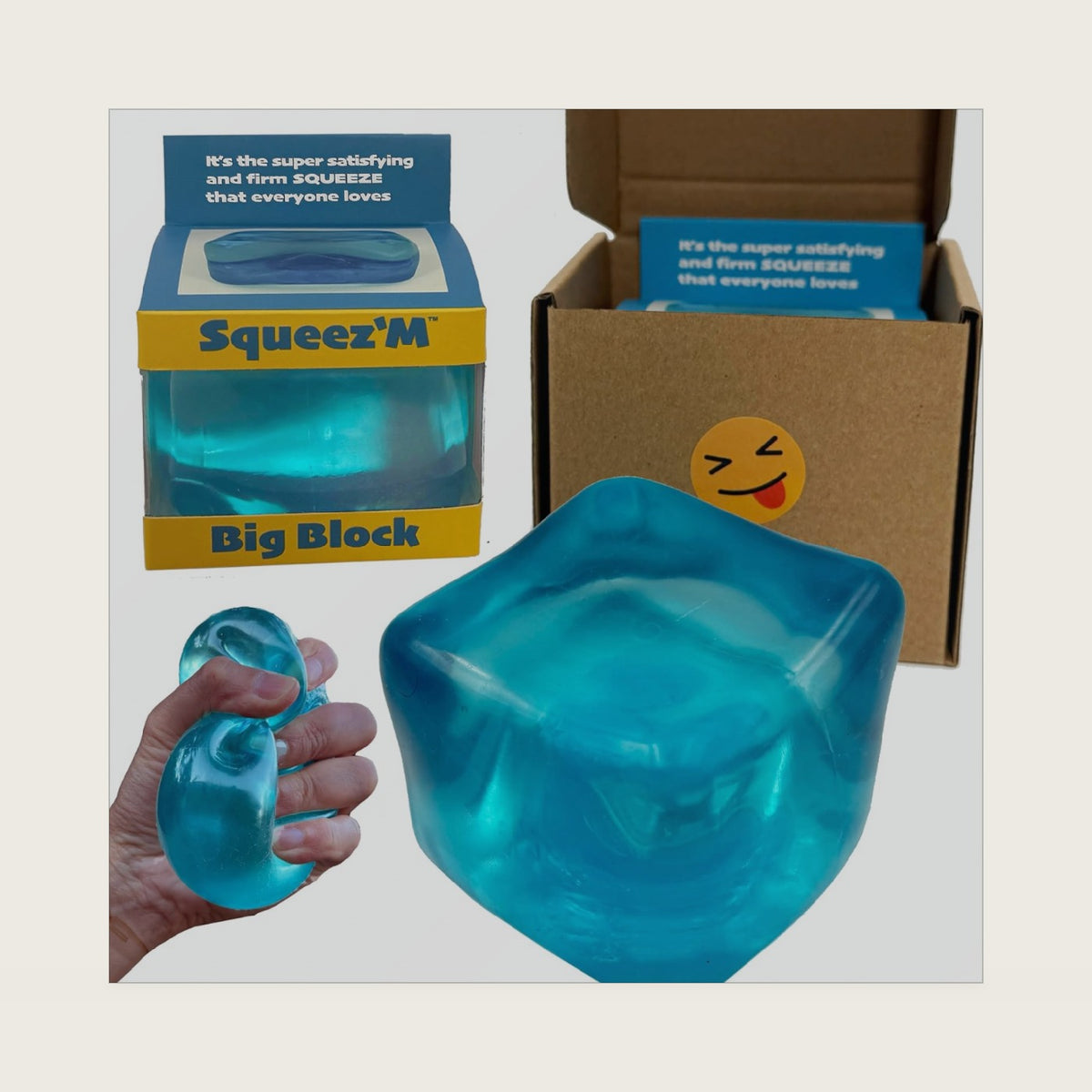 Original BigBlok Premium Stress Cube, Squishy Fidget Toy, Kids & Adults