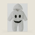 Newborn Baby Girl Boy Halloween Outfit Ghost Costume White Fleece Romper Jumpsuit Hooded hat
